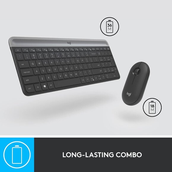 Logitech MK470 Slim Wireless Keyboard and Mouse Combo - Picture 4 of 9
